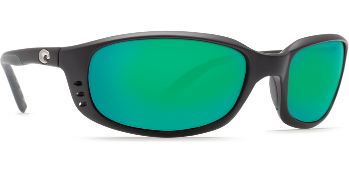 Costa Del Mar Brine Black Frame Polarised Sunglasses - Green Mirror Lense 400G