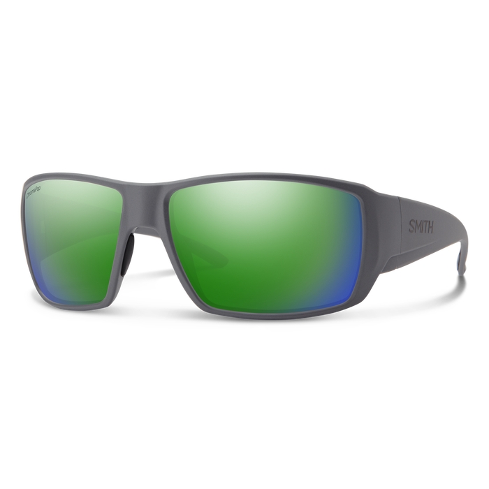 Smith Optics Guides Choice Matte Cement Frame Polarised Glass Green Mirror Lens Performance Sunglasses