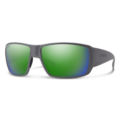 Smith Optics Guides Choice Matte Cement Frame Polarised Glass Green Mirror Lens Performance Sunglasses