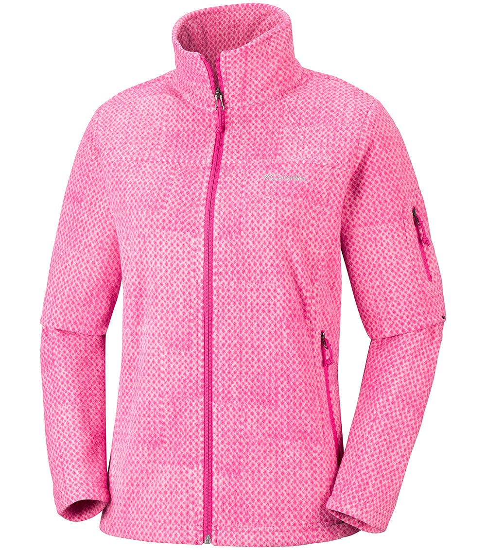Columbia Fast Trek Printed Womens Fleece Jacket Cactus Pink