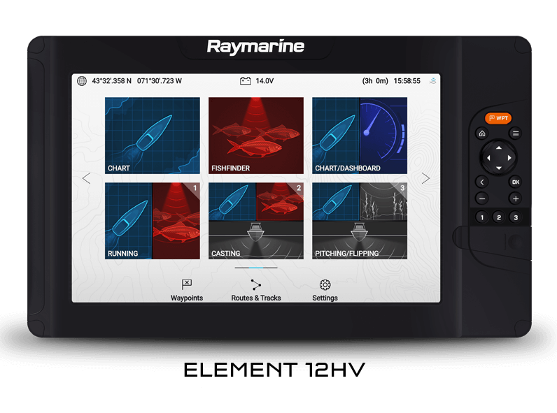 Raymarine Element 12HV Sonar GPS with HV100 Transducer and Navionics - E70536-05-AUS
