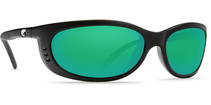 Costa Del Mar Fathom Black Frame Polarised Sunglasses - Green Mirror Lense 400G