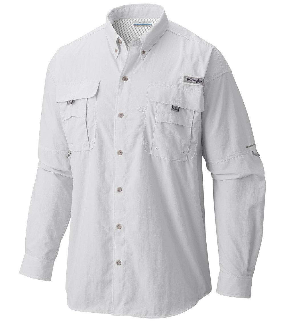 Columbia PFG Bahama II Long Sleeve Mens Shirt White