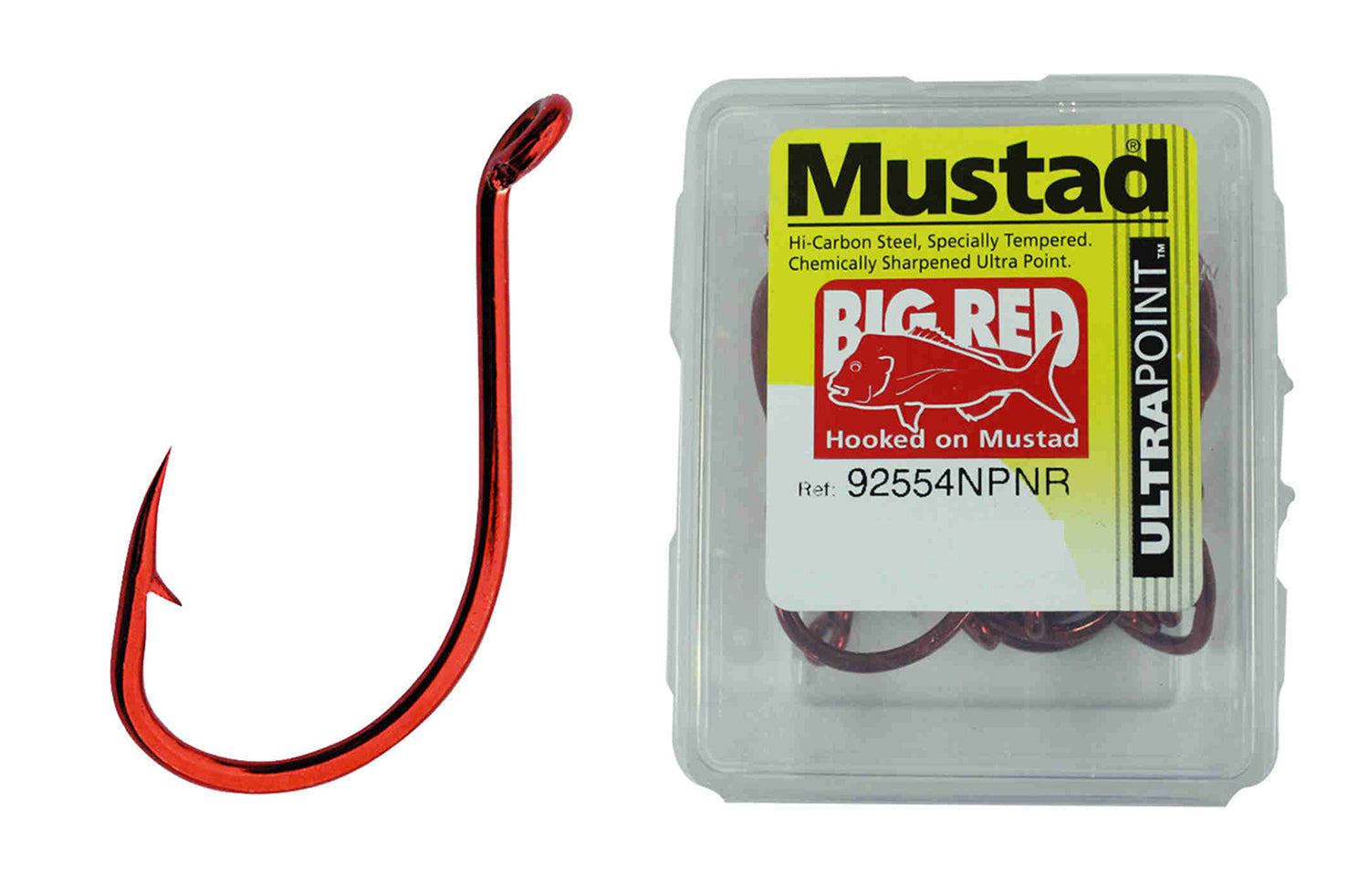 Mustad Big Red Suicide Beak Hook Bulk Value Box Pack - 92554NPNR