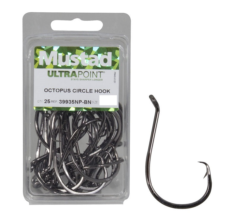 Mustad UltraPoint 39935NP-BN Octopus Circle Hook 25 Pack