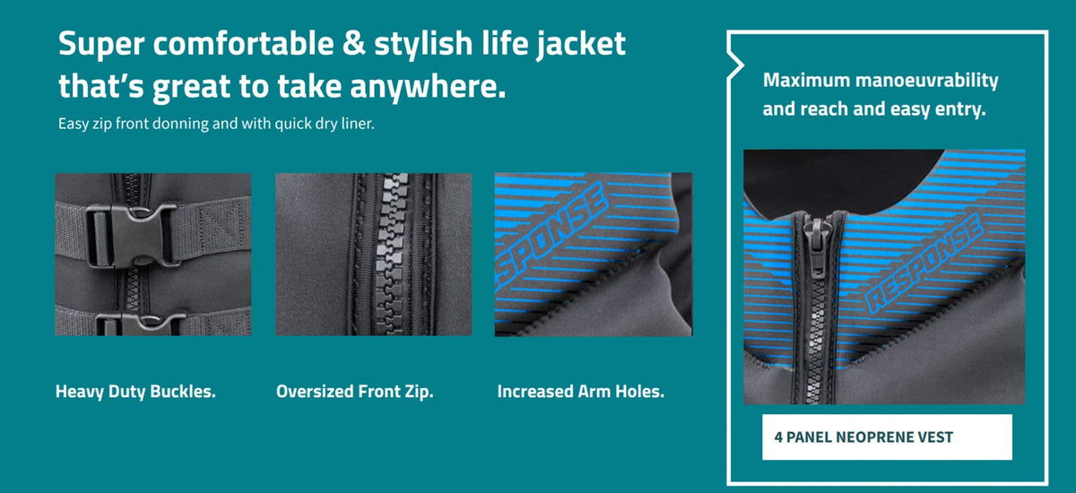 Response RNEO Neoprene Life Jacket PFD Vest - Adult