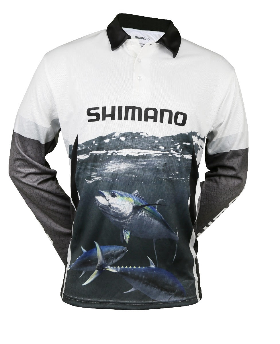 Shimano Ocea Tuna Sublimated Kids Shirt Grey White