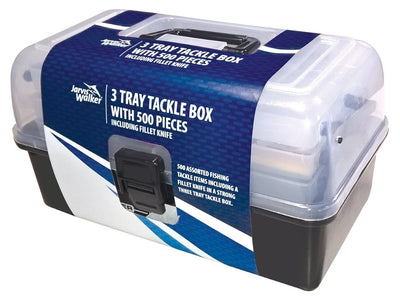 Jarvis Walker 3 Tray Tackle Box with 500 Piece Tackle Kit