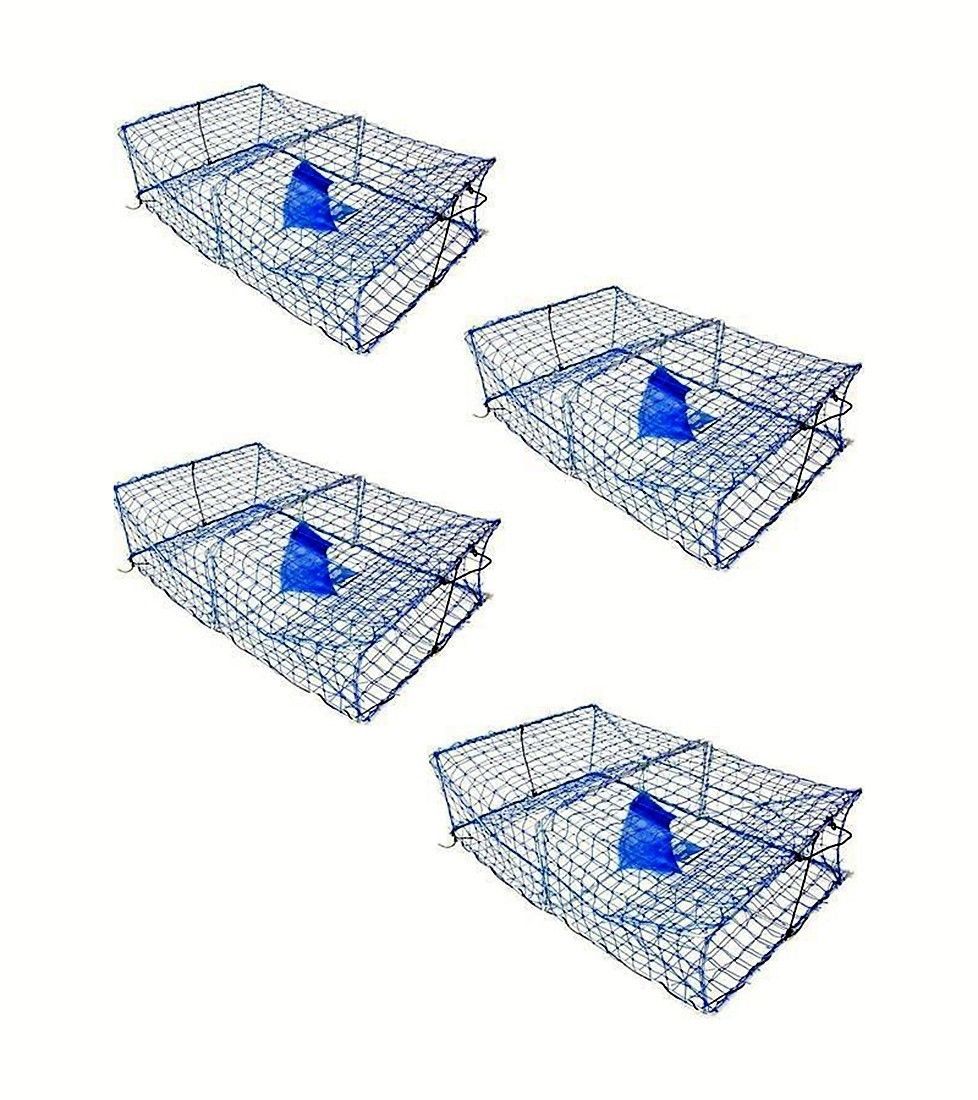 Wilson Blue Rectangular Heavy Duty Crab Trap Pots - 4 Pack