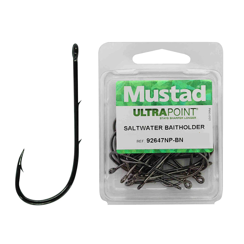Mustad Long Baitholder Hook Bulk Value Box Pack H92647NP-BN