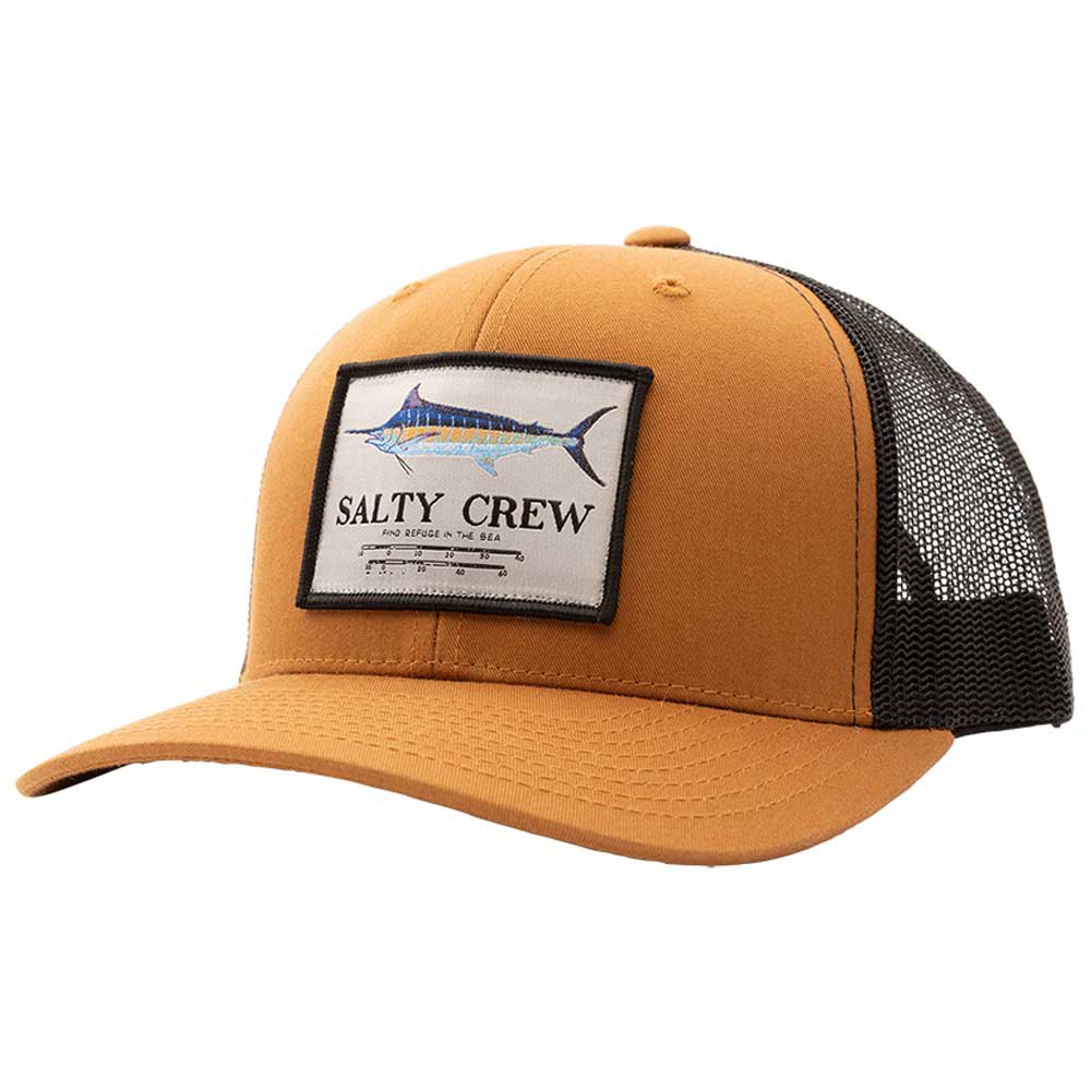 Salty Crew Marlin Mount Retro Trucker Cap Hat Camel