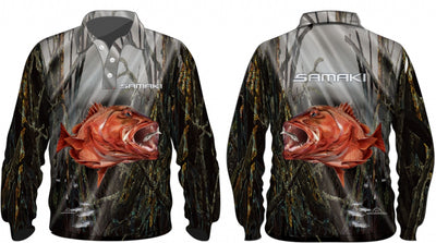 Samaki Mangrove Jack Long Sleeve Adult Fishing Shirt