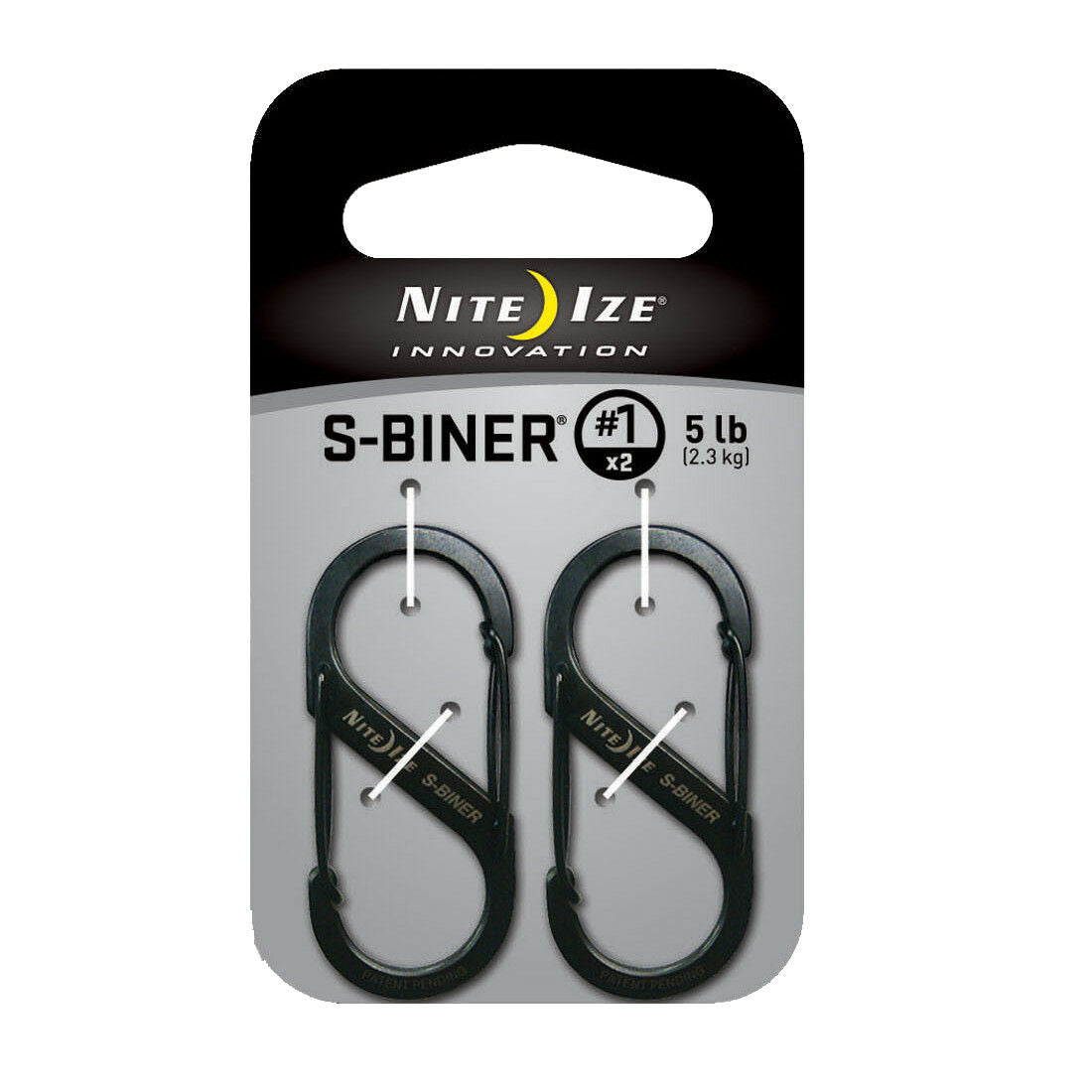 Nite Ize S-Biner Size 1 Black SB1-2PK-01