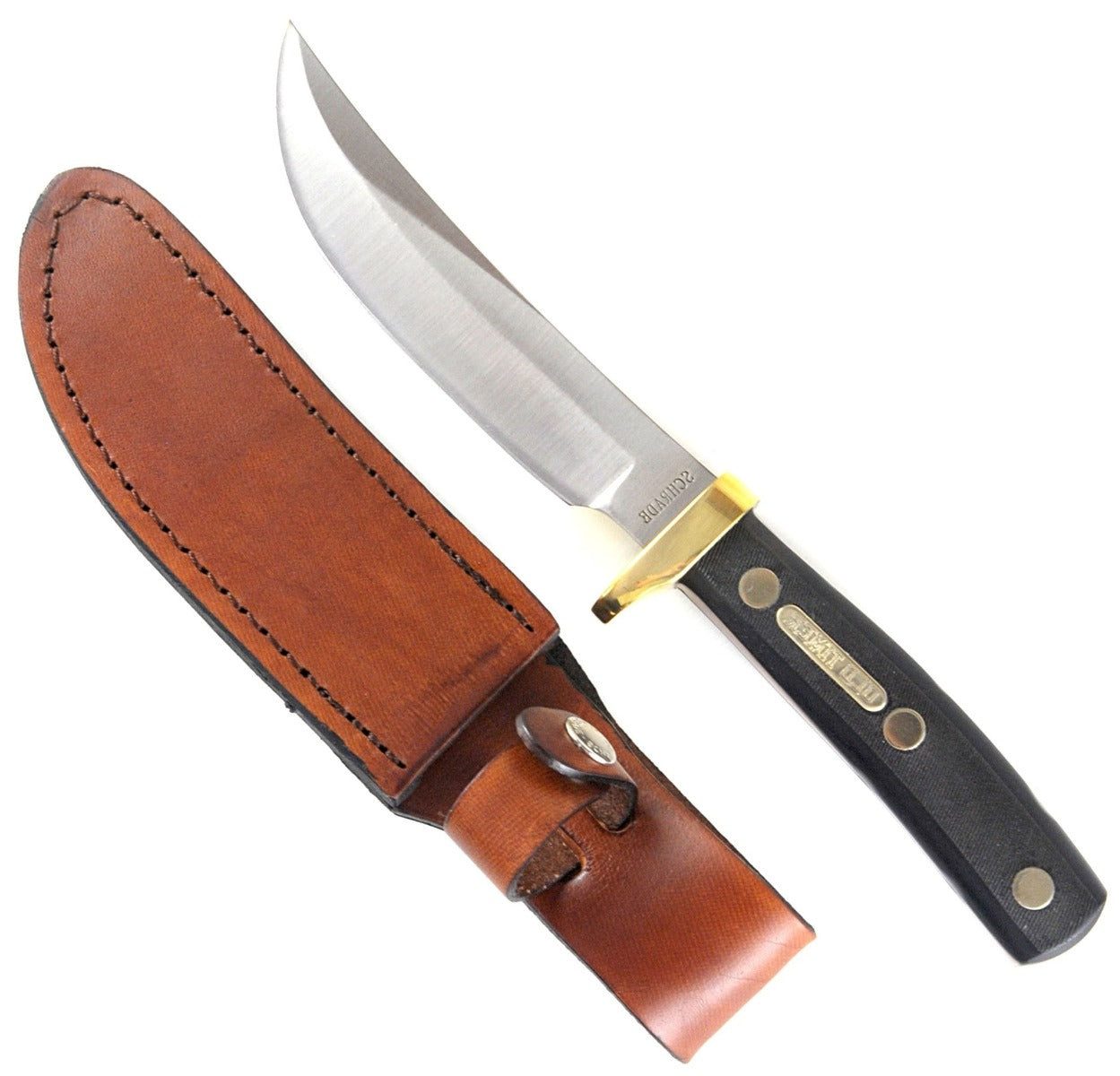 Schrade Old Timer Woodsman Fixed Blade Knife with Leather Sheath 165OT