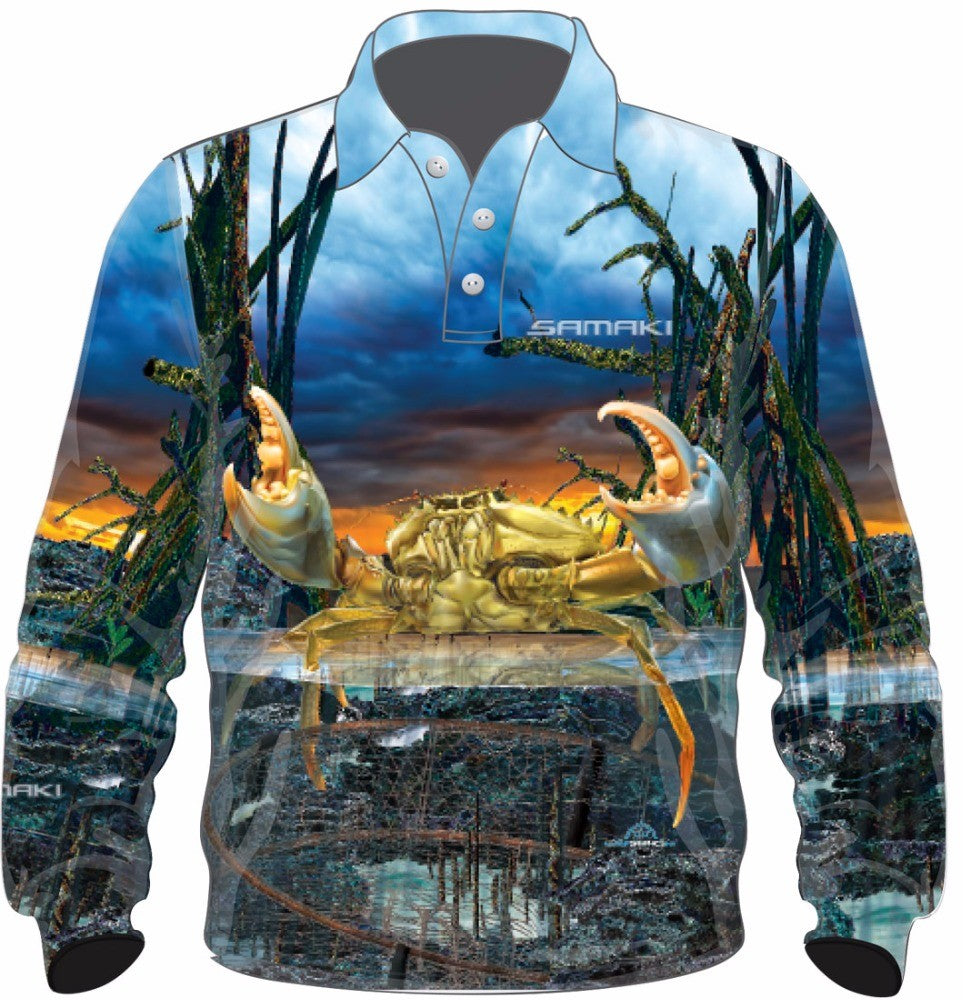 Samaki Mud Crab Adult Fishing Shirt