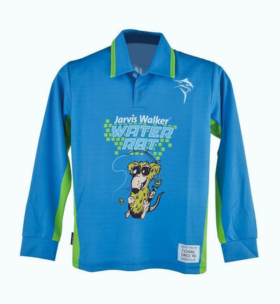Jarvis Walker Water Rat Long Sleeve Blue Kids Fishing Shirt