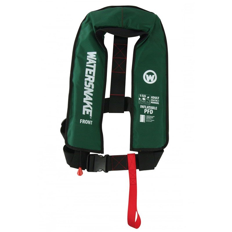 Watersnake Inflatable PFD Life Jacket Level 150 Adult Manual