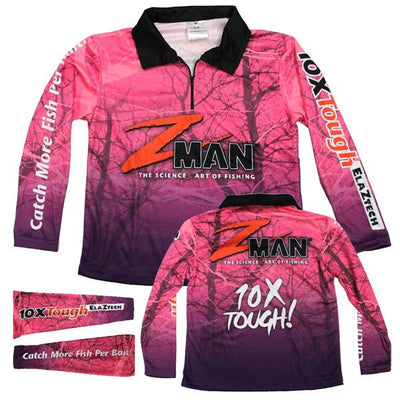 Zman Tournament Long Sleeve Adult Fishing Shirt Pink